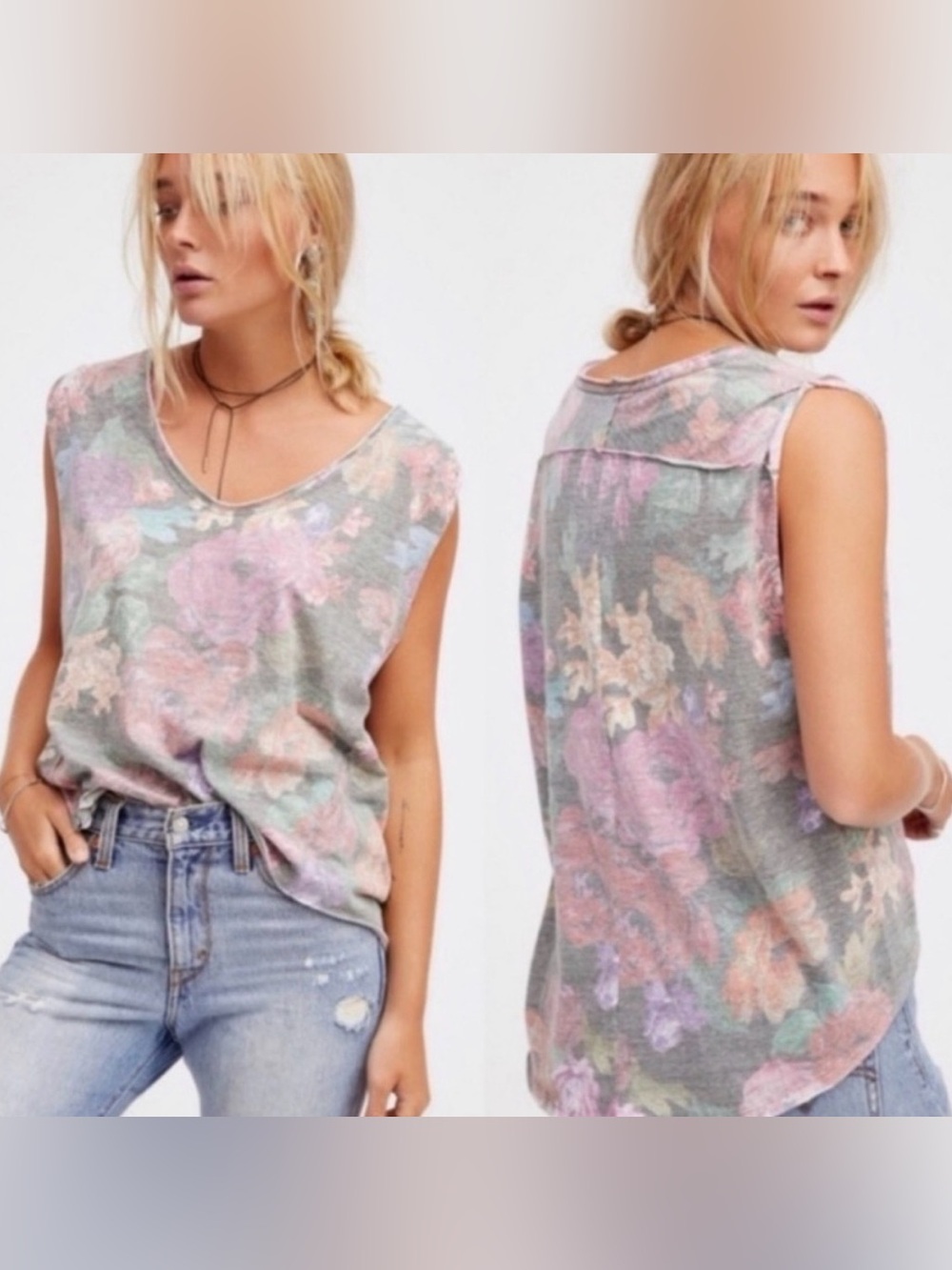 We the Free Floral Sleeveless Top